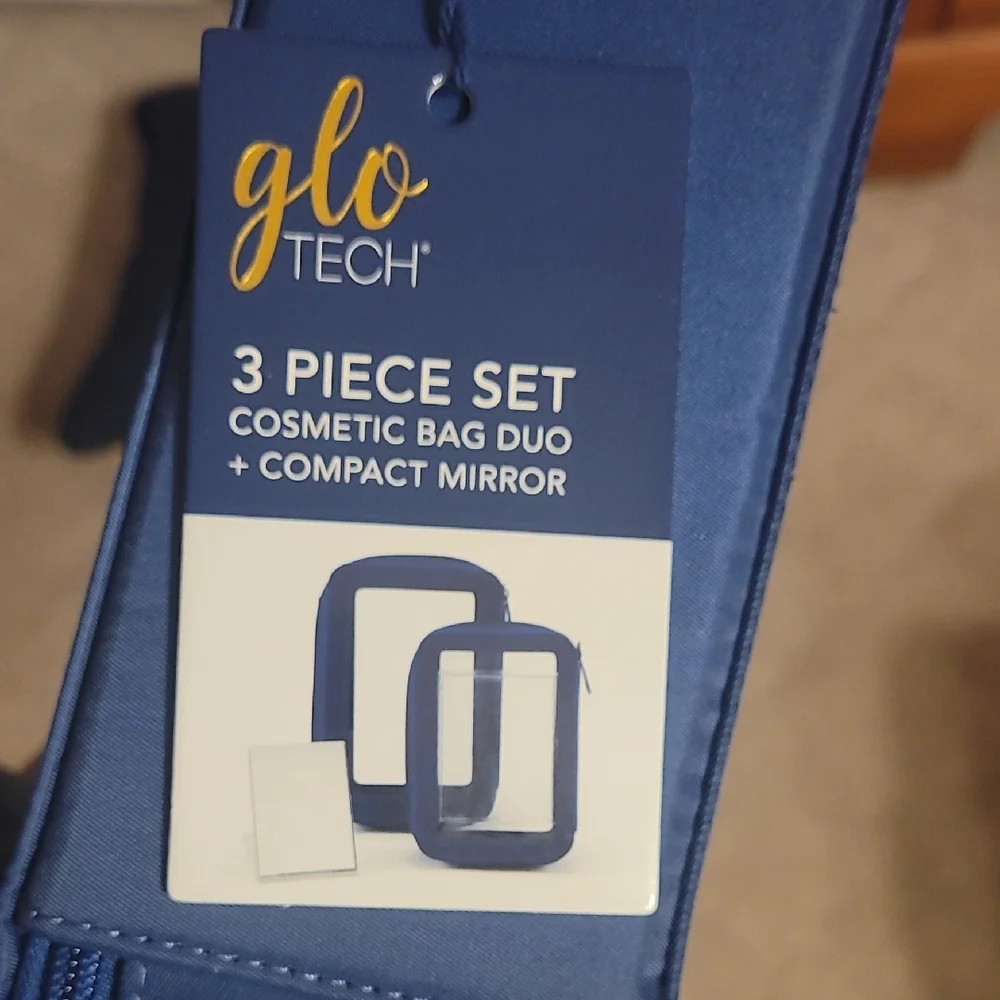 Blue Makeup Organizer Set